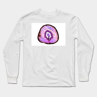 Purple agate mineral cross section Long Sleeve T-Shirt